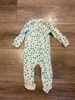 Sweet Bamboo Blue Polka Dot One-Piece Footed Pajama